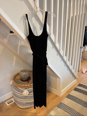 BB Dakota by Steve Madden Black Scoop-Neck Maxi Dress with Waist Tie